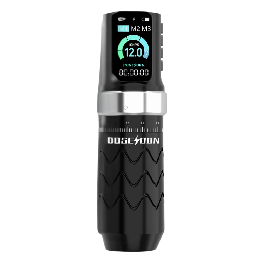 Máquina Pen com Baterias e Regulagem de Cursor - Poseidon - Prata