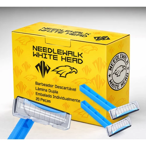 Barbeador Descartável - Lâmina Dupla - White Head - Caixa com 20 Unidades