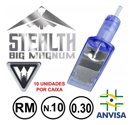 Cartuchos White Head - Stealth Pintura Magnum Curva - RM - Caixa com 10 Unidades
