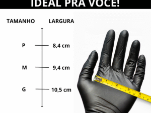Luva Nitrílica - Inoven - Preta - Caixa com 100 Unidades