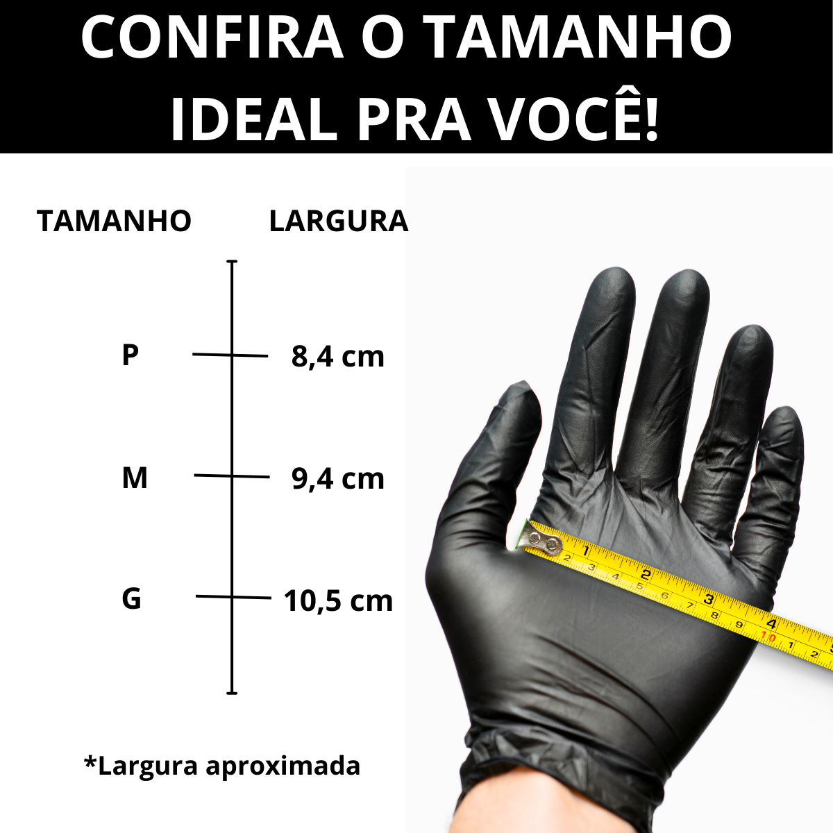 Luva Nitrílica - Inoven - Preta - Caixa com 100 Unidades