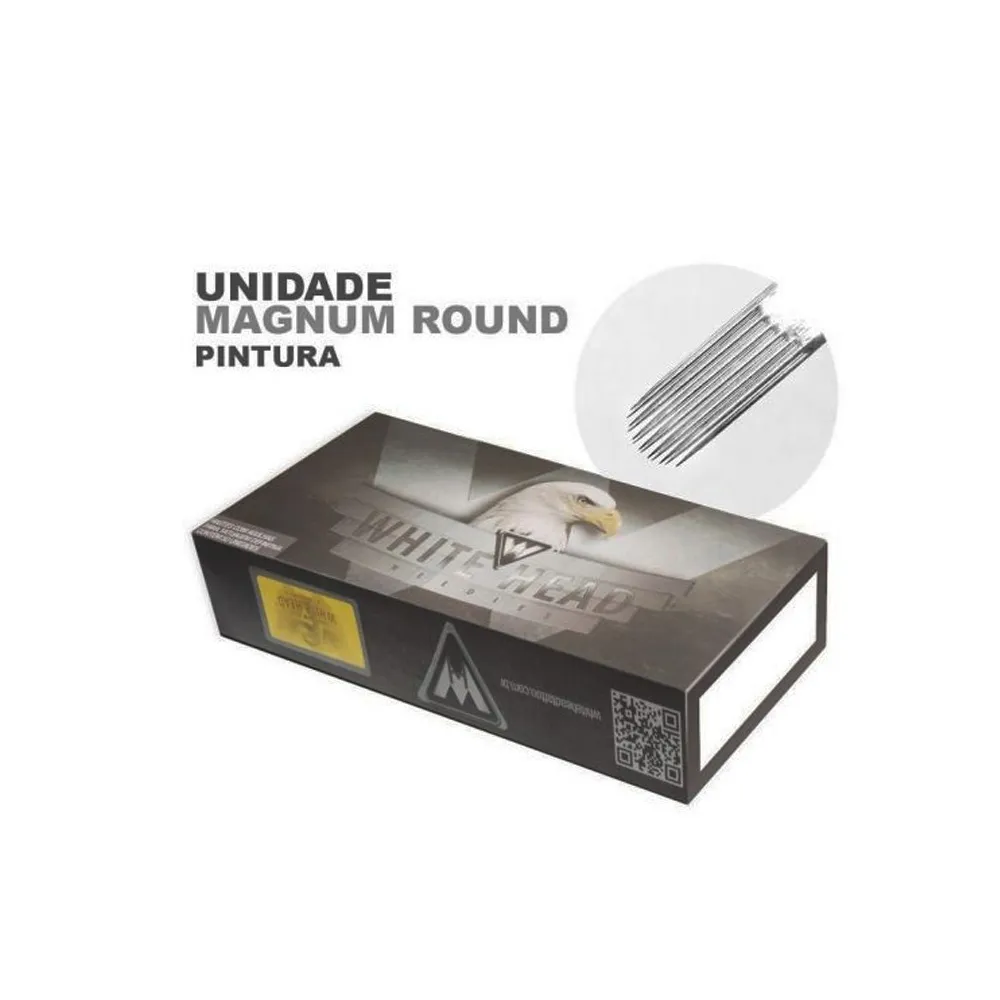 Agulhas de Haste - White Head - Pintura Curva - Round Magnum - RM - Caixa com 50 Unidades - Imagem 2