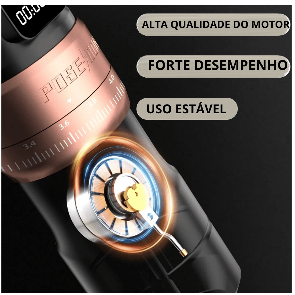Máquina Pen com Baterias e Regulagem de Cursor - Poseidon - Prata - Imagem 3