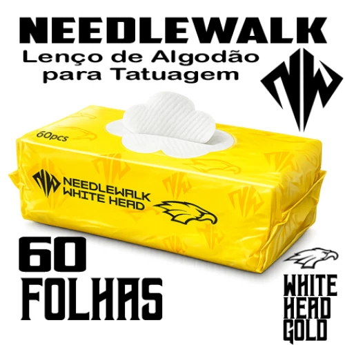 Lenço de Algodão Vegetal - White Head - Pacote com 60 Unidades
